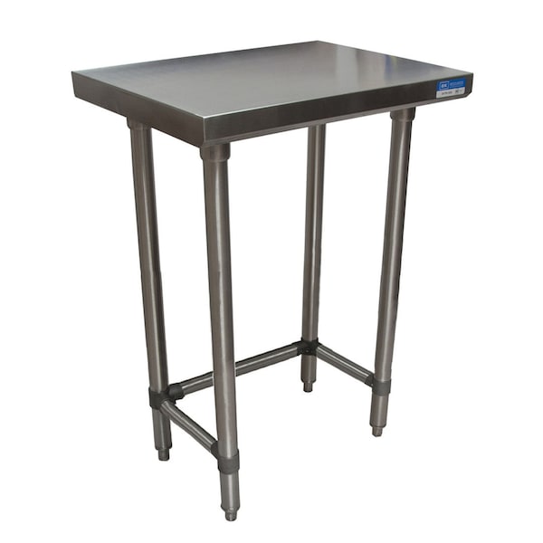 Bk Resources Stainless Steel Work Table Flat Top With Open Base 24"Wx18"D VTTOB-1824 - main